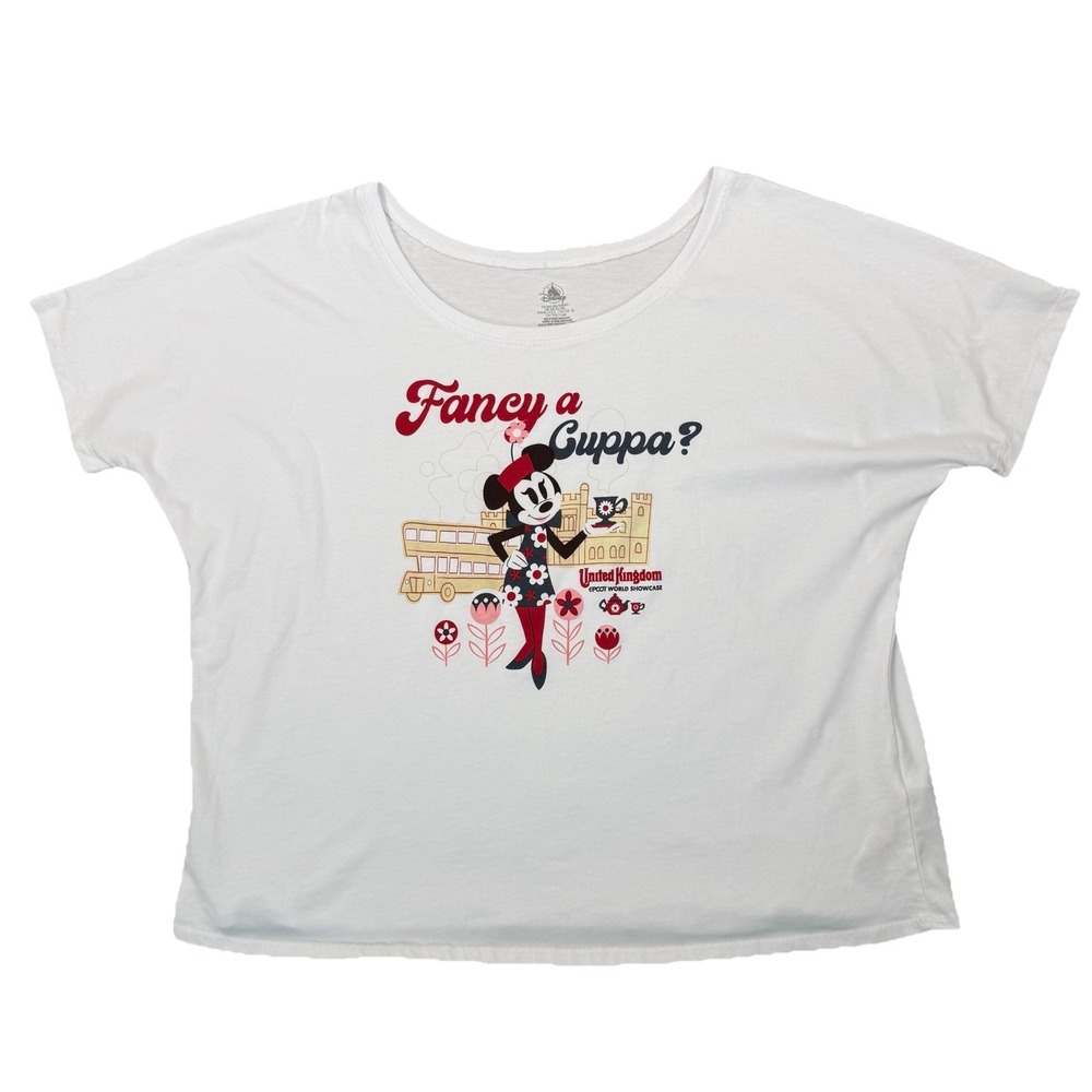Disney World Epcot Minnie Mouse Shirt Womens XXL World Showcase United Kingdom